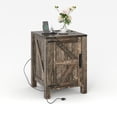 thumbnail image 1 of AKDSteel Farmhouse Nightstand With Usb Charging Station, Rustic 18" Bedside Table With Sliding Barn Door And Two-Tier Storage, 1 of 8