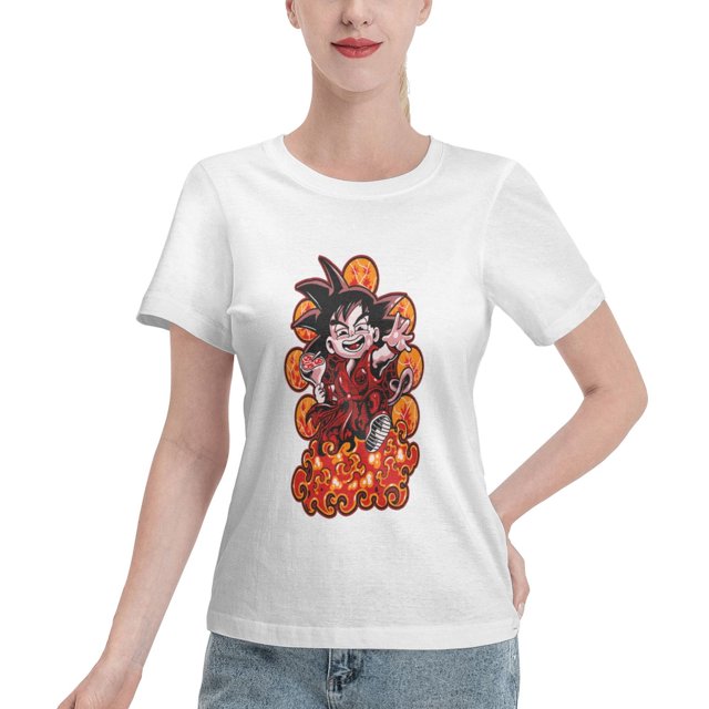 T-Shirt Basique à Manches Courtes pour Femmes Dragon Ball Little Goku