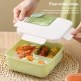thumbnail image 2 of Lunch Box Compartments Portable Office Square Oven Food Container Picnic Kitchen Sealing Plastic Carrying Kitchen Organizer with Spoon Pink, 2 of 9