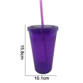 thumbnail image 2 of Heily Double Wall Tumbler, Reusable Iced Coffee Cup, Clear, Plastic, Set of 1, 2 of 5