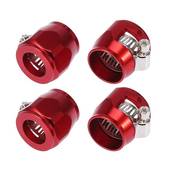 Unique Bargains 4pcs AN10 Hex Black Car Hose Finisher Clamp Adapter Line End Cover Connector