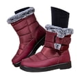 thumbnail image 3 of Kcodviy Couple Men Women Winter Snow Boot Women Lightweight Water Proof Flat Hook Snow Boots Size 5 Women Loop Keep Warm Snow Women Snow Boots Size 8 Boots Comfortable Mid Boots Shoes, 3 of 8