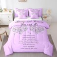 thumbnail image 1 of Erosebridal Ensembles de Literie à Imprimé Cœur d'Amour Format Simple, Ensembles de Douillette Romantiques de la Saint-Valentin avec Draps, Violet, Réversible, 1 of 5
