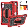thumbnail image 1 of For Xiaomi Redmi Pad SE 11 Inch 360 Rotating Tablet Case Kids Safe Cover With Hand Shoulder Strap 3-Layers Protection Funda Capa Red-Black Redmi Pad SE 11 inch, 1 of 6