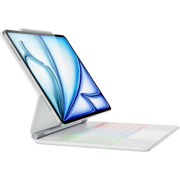 SNNROO Keyboard Case for iPad Air 13 inch M2 2024 iPad Pro 12.9 6th 5th 4th 3rd Gen 2022 - 2018 Wireless Magnetic Keyboard Case with Trackpad Floating Cantilever Stand Backlits Keyboa