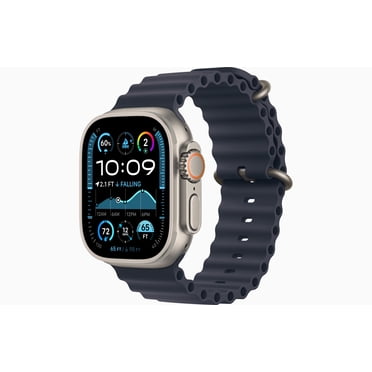 Restored Apple Watch Ultra 2 (GPS + Cellular) 49mm Natural Titanium Case with Navy Ocean Band - Refurbished (Good)