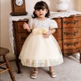 thumbnail image 1 of Robe Mi-Mollet à Manches Courtes et Col Rond, Tenue Formelle pour Enfants Incluant de Longues Robes Florales, Robes de Princesse, Robes à Fleurs pour Enfants, Robes de Mariage, Etc., 1 of 7