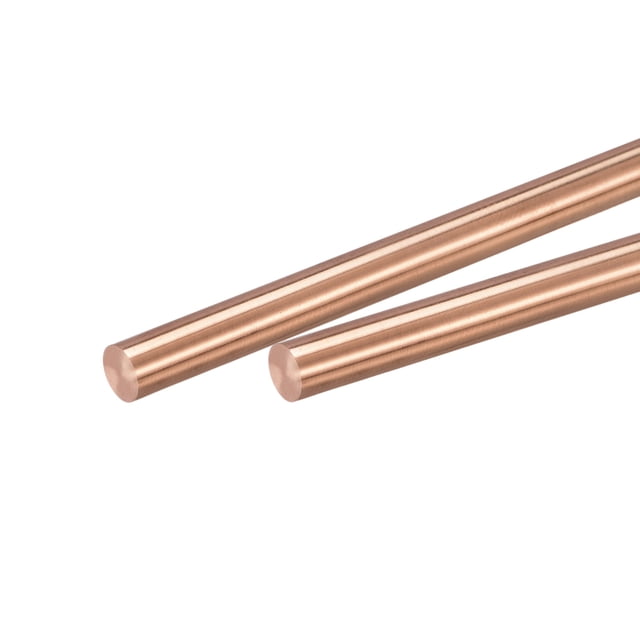 Unique Bargains 6mm Dia. 100mm Length Solid Copper Round Rod Lathe Bar Stock for DIY Craft 2pack