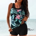 thumbnail image 1 of Weiqiqre Plus Size Swimsuit for Women Two Piece Bathing Suits Blouson Tank Top with Boyshorts Tummy Control Modest Swimsuits, 1 of 6