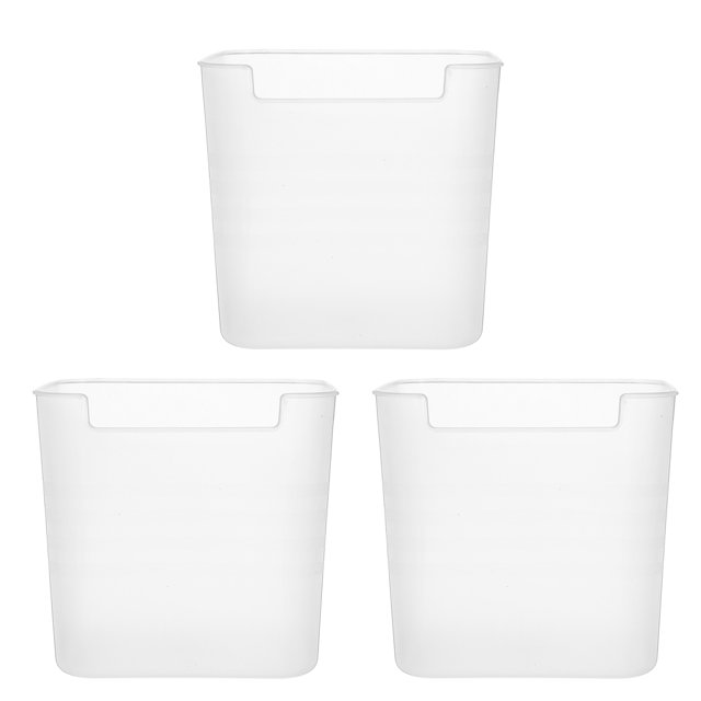 3Pcs Fridge Organiser Box Plastic Pp Material Square Shape Sleek And Modern Aesthetic