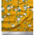 thumbnail image 1 of Soimoi Polyester Crepe Fabric Leaves & Peony Floral Decor Fabric Printed Yard 42 Inch Wide, 1 of 5