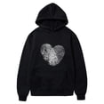 thumbnail image 4 of Penkiiy Chandails à Capuchon et Chandails pour Femmes, Mode Décontractée, Saint-Valentin, Imprimés, Manches Longues, 2TG, Noir, 4 of 5