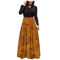 thumbnail image 1 of TJAZFJPA Robe Tutu Femme Aguichant Manches Longues Imprimé Soirée Élégante Décontractée Mode Soirée Longue Robe Soirée Soirée Robes de Soirée pour Femmes Robe Formelle Noire Femme, 1 of 5