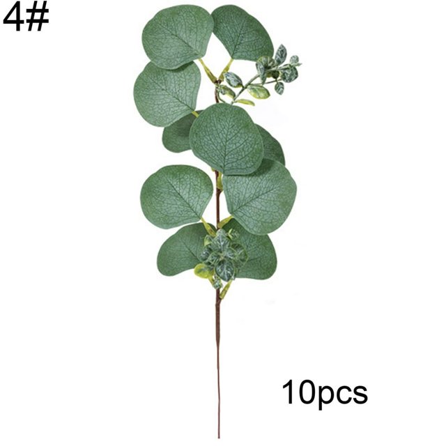 10Pcs/Set Green Artificial Eucalyptus Leaf Plants Wreath for Christmas Decor