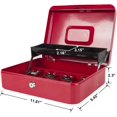 thumbnail image 4 of Locking Cash Box with Lock Money Box with Cash Tray Lock Box with Key Money Saving Organizer .Lx .Wx .H es XL Large, 4 of 7