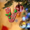 thumbnail image 1 of Hbdhejl 26 Pcs Lettres Rouges Décorations de Sapin de Noël Lettres de Canne de Bonbon avec Motif de Baies Mini Alphabet Ornements Suspendus Fête Maison Sapin de Noël Acrylique 2D, 1 of 4