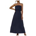 thumbnail image 2 of Gspmoly Robes pour Femmes, Robe Sans Manches à Épaules Droites Décontractée Unie à Volants au Dos Ouvert pour le Printemps et l'Été pour Femmes, Robes de Soirée pour Femmes jusqu'à 65 % de Rabais, 2 of 9