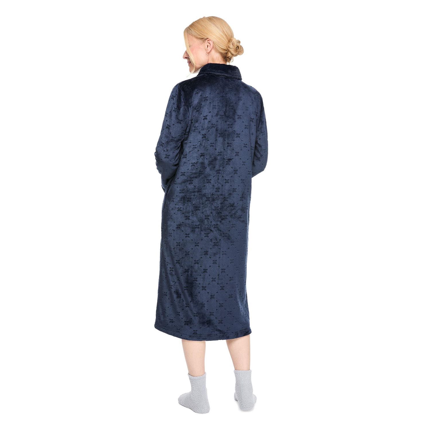 Robe de chambre en supermink zippée sur la longueur Iyla pour femmes