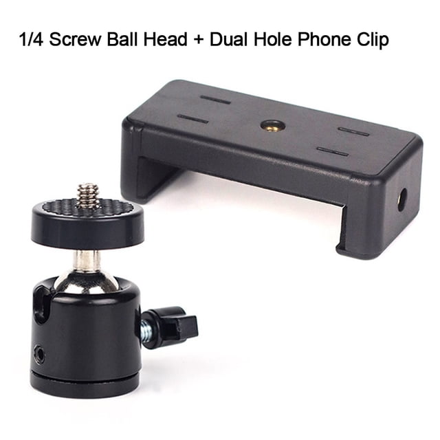 Bgsha Tripod Mount Smartphone Holder Clip Standard 1/4 Screw Ball Head Camera Bracket