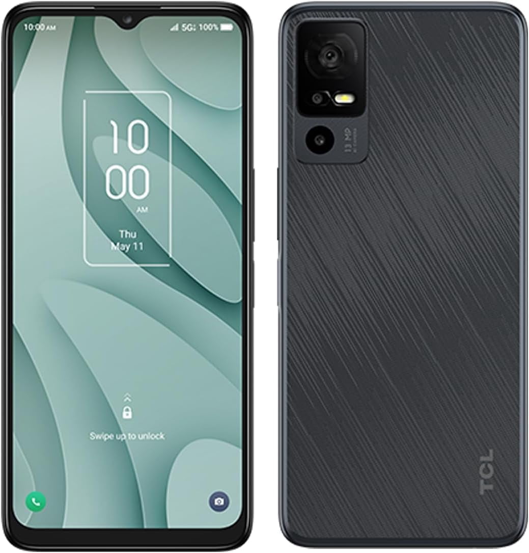 Restored TCL 40 XE 5G Unlocked Android Smartphone, 6.56" HD+ 90Hz Display, 4GB RAM, 64GB Storage, 5000mAh Battery, Triple Camera, Android 13 Open Box