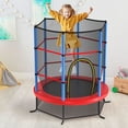 thumbnail image 4 of Gymax 55'' Trampoline for Kids Toddler Recreational Trampoline w/ Safety Enclosure Net Navy, 4 of 10