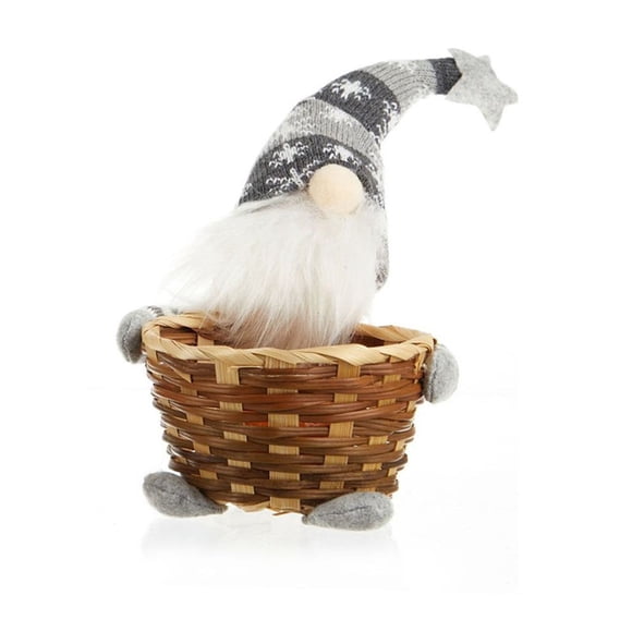 Christmas Candy Gifts,Fruit Basket Gift Christmas Rattan Fruit Basket Candy Basket Faceless Doll Doll Head Christmas Items Home Table Utensils Christmas Baskets for Gifts