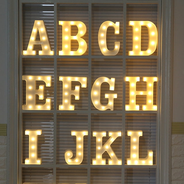 Vaidha Alphabet LED Letter Lights Light Up White Plastic Letters Standing Hanging A