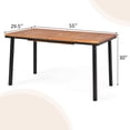 thumbnail image 4 of Costway 55'' Patio Rattan Dining Table Acacia Wood Table Top Umbrella Hole, 4 of 10