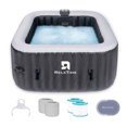 thumbnail image 1 of RELXTIME Inflatable Hot Tub 2 to 3 Person 61 Inch Outdoor Square Portable Home Spa with 110 Soothing AirJets,Spa Cover, Black, 1 of 5