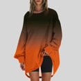 thumbnail image 1 of RXIRUCGD Womens Oversized Crewneck Sweatshirt Printed Long Sleeve Tunic Tops, Orange, Size: S, 1 of 5