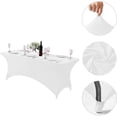thumbnail image 2 of Stretchable Polyester Rectangle Table Cover for Outdoor Events – Elastic Fitted Design for Parties Weddings Banquets and Gatherings – Table Protector, 2 of 7