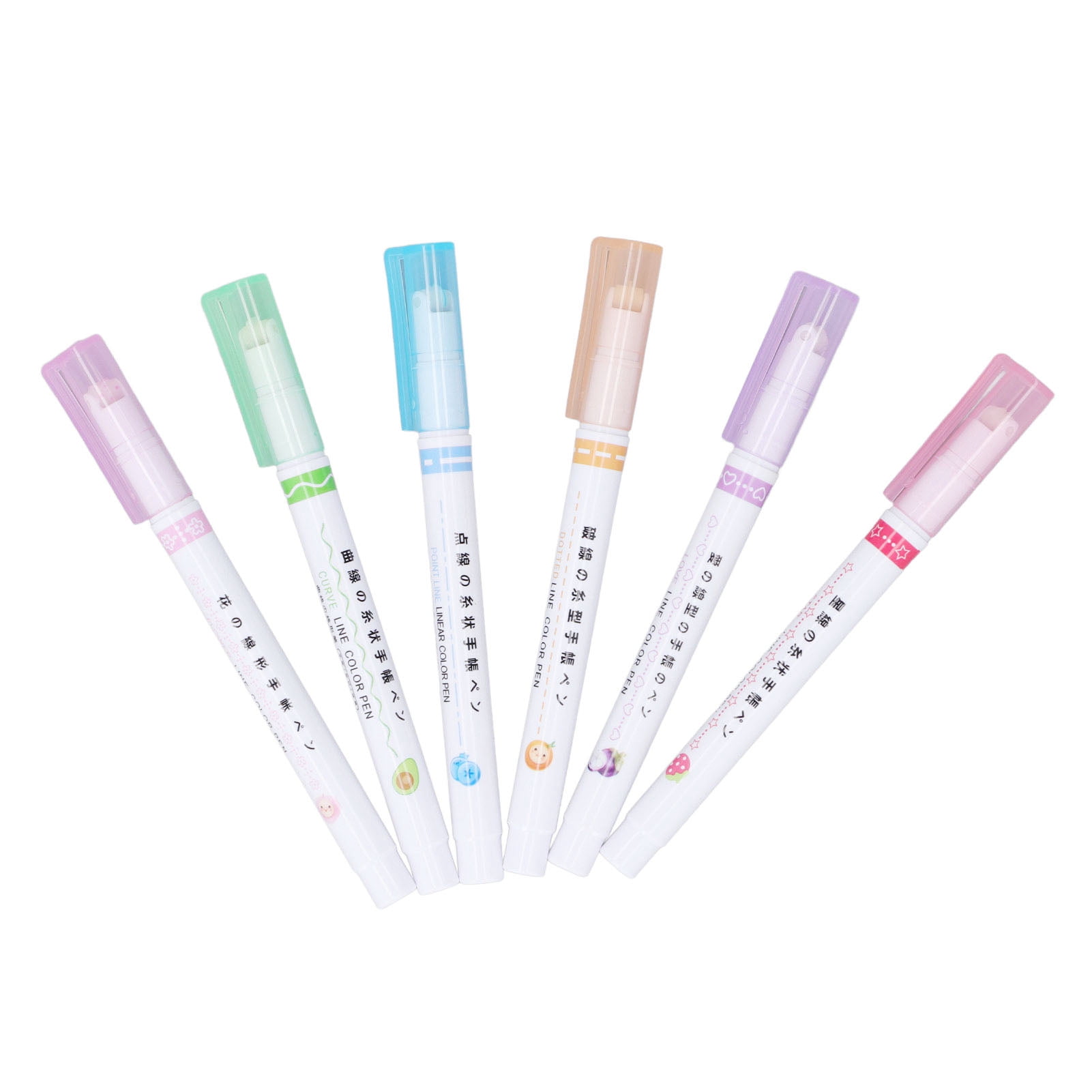 Doodle Outline Markers, 6 Different Curves Shapes Outline Markers Durable Smoothing Writing  For DIY