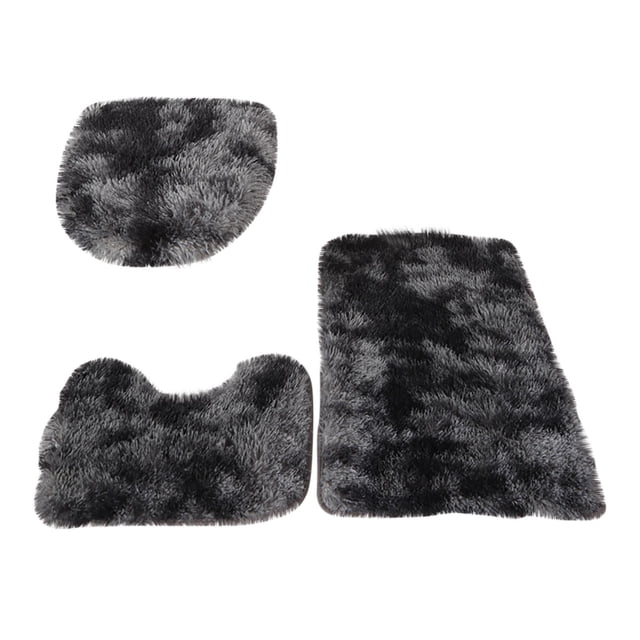 CEHVOM Tie Dyed Plush Carpet Plush Toilet Three Piece Set Non Slip Mat Bath Clearance