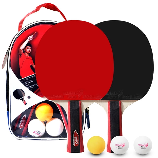 Amdohai Table Tennis 2 Player Set 2 Table Tennis Bats Rackets and 3 Ping Pong Balls with Cover Bag