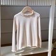 thumbnail image 2 of Chandails pour Filles Enfants Beige Chandail à Manches Longues Filles Hauts d'Automne pour Enfants Col Rond T-Shirts Basiques Coton Chandail Fille Hauts Fille 9-10 Ans, 2 of 3