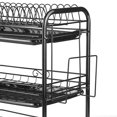 thumbnail image 4 of Amdohai 3-Tier Rustproof Dish Drying Rack Carbon Steel Dish Rack Multifunctional Organizer Dish Drainer with Drainboard Hooks Utensil Holder, 4 of 9