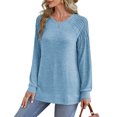 thumbnail image 4 of KIHOUT Hauts pour Femmes Printemps Hiver Mode Couleur Unie Col Rond Pull Manches Longues Chandails en Molleton Amples, 4 of 8