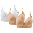 thumbnail image 1 of Bras for Women, 3PCS Womans Printing Gathered Together Large Size Daily Bra Underwear No Rims, 1 of 9