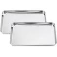 thumbnail image 1 of Set of 2 Baking Sheet, 16 x 12 x 1 Inch Stainless Steel Cookie Pans Baking Tray, Non Toxic and Healthy, Mirror Finish and Rust Free, Easy Clean and Dishwasher Safe, 1 of 7