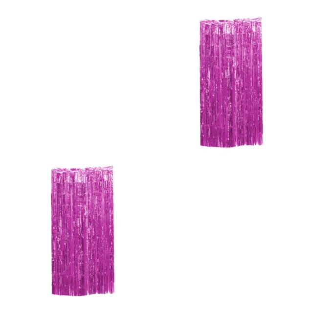 Ruiboury Vibrant Foil Curtain Exquisite Craft And Wide Application For Stunning Pink 3*1m 2Set