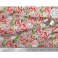 thumbnail image 2 of Soimoi Orange polyester Crepe Fabric Leaves & Floral Print Fabric by Yard 42 Inch Wide, 2 of 3