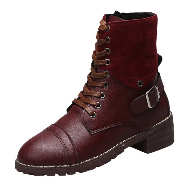 B91xZ Bottes Marron Femmes Automne Plateforme Compensée Espadrilles Bottines, Vin 8