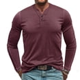 thumbnail image 2 of Ketyyh-chn99 Button Up Shirts Men Fashion Male Summer And Spring Solid Color Lapel Long Sleeve Button Neck Oversized T Shirt Top Red,M, 2 of 5