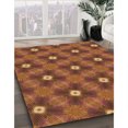 thumbnail image 3 of Ahgly Tapis Rond Lavable en Machine Intérieur Transitionnel Orange, 7 Pieds Rond, 3 of 7