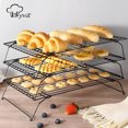 thumbnail image 3 of 3-Tier Stackable Cooling Racks with Folding Legs for Cooking and Baking Stainless Steel Oven & Dishwasher Safe Cooking Rack 15"x10" x3" in, 3 of 6