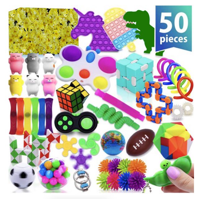 (50 Pcs) Fidget Toys, Fidgets Pop Its Pack, Pop It Party Favors, Popitsfidgets P
