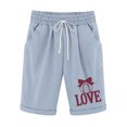 thumbnail image 2 of LOVZFMLL Women Printed Elastic Waist Drawstring With Casual Pockets Shorts Light Blue XL, 2 of 3