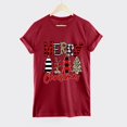 thumbnail image 3 of Haut de Sapin de Noël Femme Décontracté Col Rond Manches Courtes T-shirt Imprimé Sapin de Noël Haut, 3 of 6
