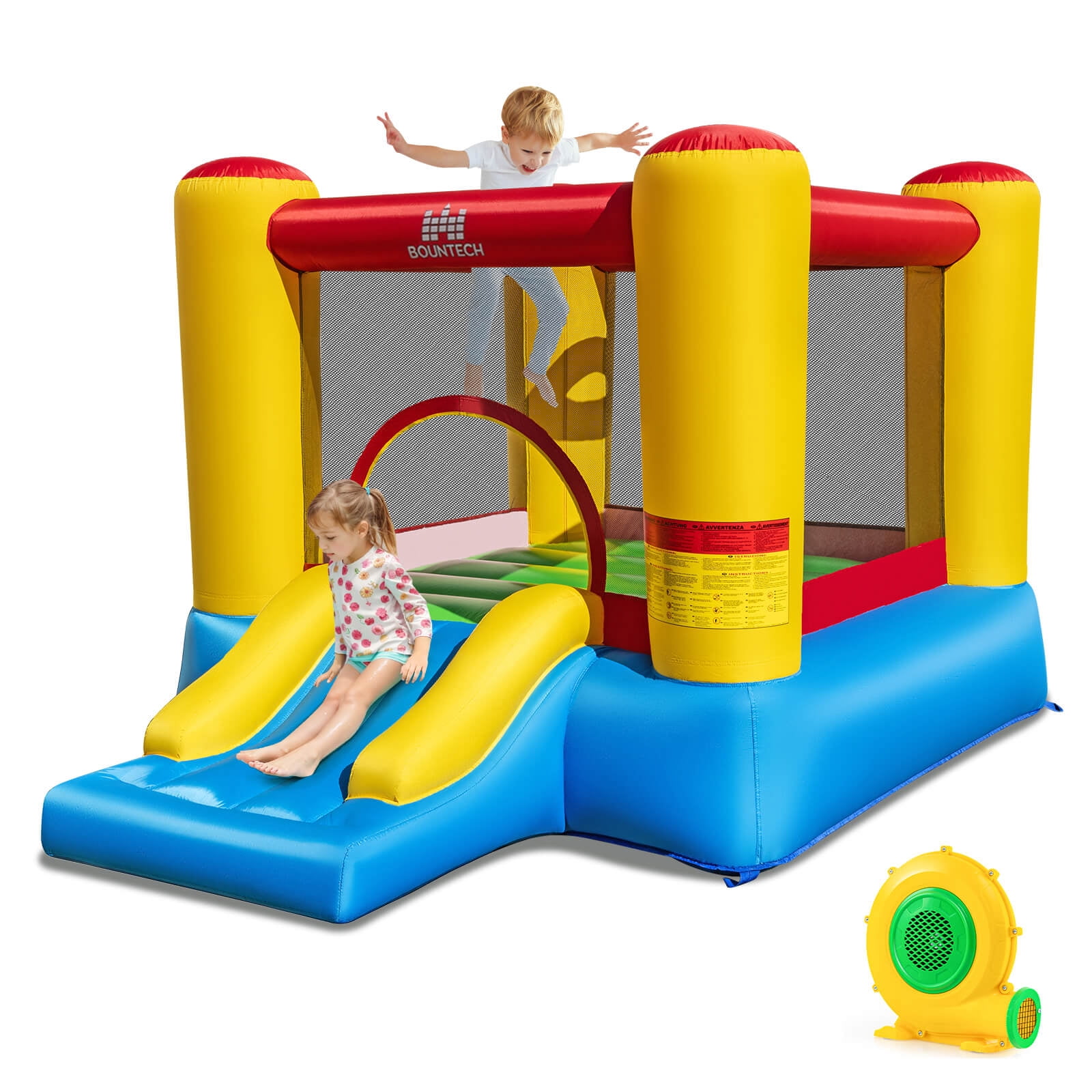 Château Gonflable Princesse COSTWAY – Toboggan, Mur D’escalade, Piscine – 460x290x245 Cm – Pour 3-12 Ans