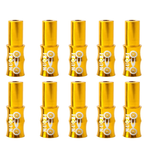 serony 10 Pieces Brake Cable End Caps Professional Aluminium Alloy Multicolor Wear-resistant Universal Shifting Sports Gear Brake Gold 1Set